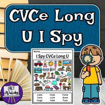 Preview of CVCe Long U I Spy - 3 Levels of Phonics Practice for Word Work, Literacy Centers