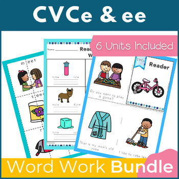 Preview of CVCe Long Vowel Word Work and Activities Bundle