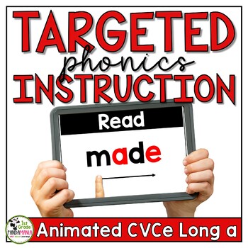 Preview of CVCe Long a Phonics Instruction & Centers PowerPoints & Videos SOR Aligned