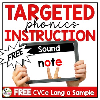 Preview of CVCe Long o Phonics Instruction & Centers PowerPoint FREE Sample SOR Aligned