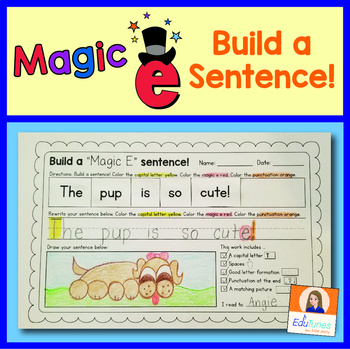 Preview of Magic e CVCe Sentence Building Worksheets