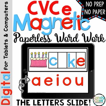 Preview of CVCe Magic e Long Vowel Word Building Activities Phonics Game Reading Center
