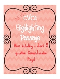 CVCe NEW Highlighting Passage ~ Magic E Words Reading Passage