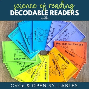 Preview of CVCe & Open Syllable Science of Reading Decodable Readers for K-2 Skill-Building