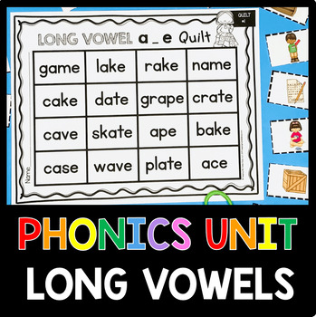 Preview of CVCe Phonics Unit - Long Vowels - SUPER E - Kindergarten - Silent E