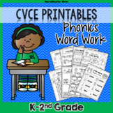 CVCe Phonics Word Work NO-PREP!