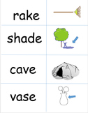CVCe Picture and Word Match Cards for Long A, I, O, and U 