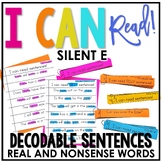 CVCe Silent E Decodable Sentence Strips | Real and Nonsens