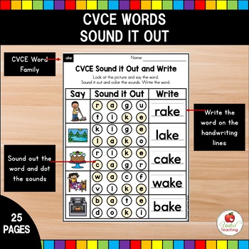 CVCe Sound It Out No Prep Packet by United Teaching | TpT