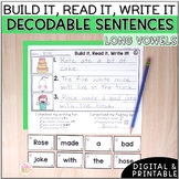 Decodable Sentence Building and Sentence Writing - CVCe & 
