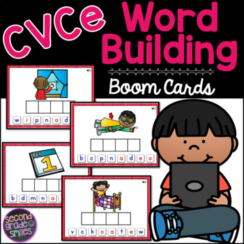 Preview of CVCe Boom Cards - Word Building