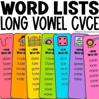 Preview of CVCe Word Lists Long Vowel Games Long Vowel Silent e Activities Magic e