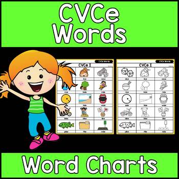 Preview of CVCe Word, Long Vowel Word Charts || Student Handouts and Writing Centers