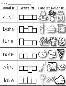 CVCe Word Work by Triple the Love in Grade 1 | TPT