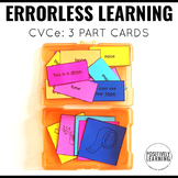 CVCe Words 3 Part Cards | Low Prep Phonics Task Cards Centers