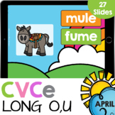 CVCe Words: Long O and U Phonics Practice Google Slides Di