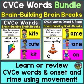 Preview of CVCe Words, Onset & Rime with Brain Breaks Bundle Google Slides & PowerPoint