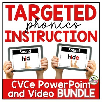 Preview of CVCe Words Phonics Instruction & Centers PowerPoints & Videos SOR-Aligned BUNDLE