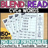 CVCe Worksheets | Blending & Reading Words with CVCe