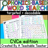 CVCe Worksheets Phonics Word Search: Write & Find CVCe Words