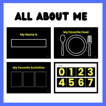 Preview of CVI; All about me worksheets book for kids with cortical visual impairment