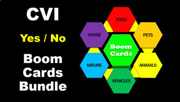 Preview of CVI Boom Cards Bundle 100 PK - 6 Categories - High Contrast Quality Y / N Cards