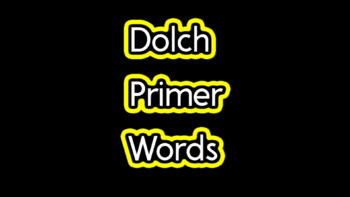 Preview of CVI Dolch Primer Words
