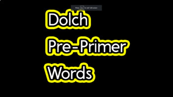 Preview of CVI Dolch pre-primer words