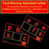 CVI Find Missing Letter. Book 4 - CVI, LowVision, Multiple
