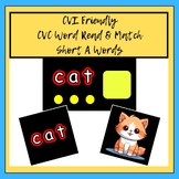 CVI Friendly Short A CVC Word Read & Match