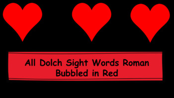 Preview of CVI- Roman Bubbled All Dolch Sight Words, Bundle in Red