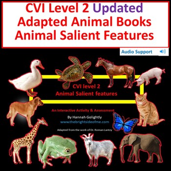 Preview of CVI:  11 Adapted Interactive Digital Books of Animals w salient features