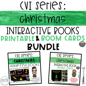 Preview of CVI Series Christmas Interactive Books BUNDLE | Printable and BOOM Cards