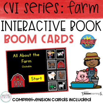 Preview of CVI Series Farm Interactive Book BOOM Cards | DISTANCE LEARNING