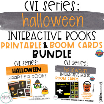 Preview of CVI Series Halloween Interactive Books BUNDLE | Printable and BOOM Cards