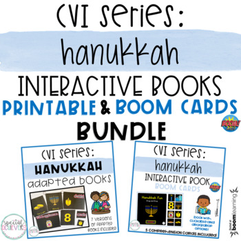 Preview of CVI Series Hanukkah Interactive Books BUNDLE | Printable and BOOM Cards