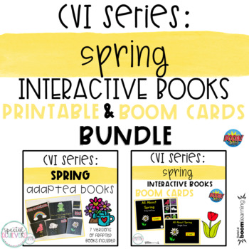 Preview of CVI Series Spring Interactive Books BUNDLE | Printable and BOOM Cards