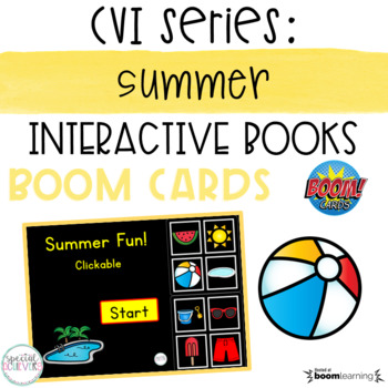 CVI Series: Summer Interactive Book BOOM Cards- DISTANCE LEARNING