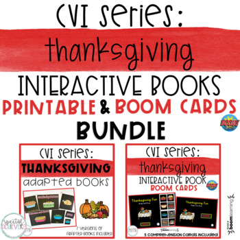 Preview of CVI Series Thanksgiving Interactive Books BUNDLE | Printable and BOOM Cards