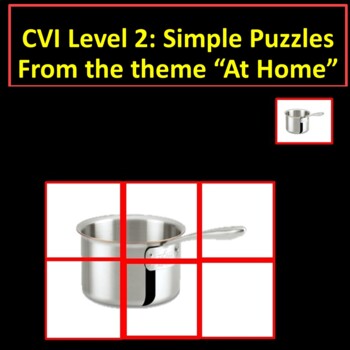 Preview of CVI 12 Simple Digital Puzzles on Home Items for Autism, Low Vision, MD, OT