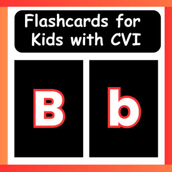 Preview of CVI; Uppercase & Lowercase Letters| Alphabet flashcards |Adaptive Cards