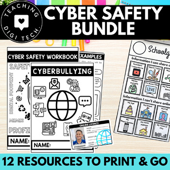 Preview of CYBER SAFETY BUNDLE | Internet Safety Activities | Online Safety | esafety