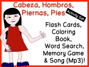 Preview of Cabeza, Hombros, Piernas, Pies - Activity Set with Song (Mp3)