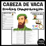 Explorer Cabeza de Vaca Biography Reading Comprehension Wo