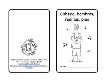 Preview of Cabeza hombros piernas pies Head shoulders knees & toes Song in Spanish