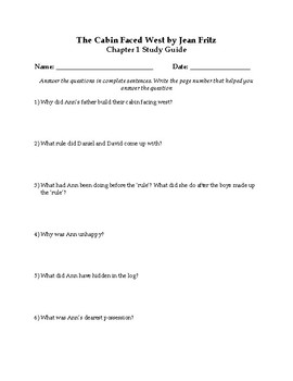 The Cabin Faced West Worksheets Teaching Resources Tpt