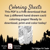 Cacti Pattern Coloring Pages - Free Coloring Sheets