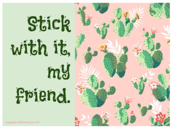 Preview of Cacti "Stick With It" Encouraging eCard for Teachers