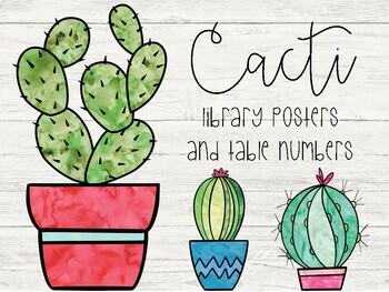 Preview of Cacti Themed Library Posters -- Editable