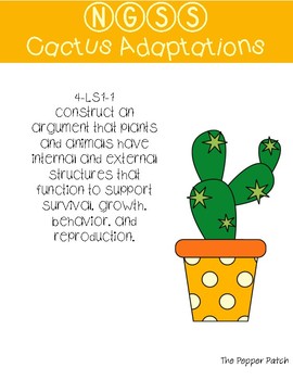 adaptation plant worksheet ngss cactus